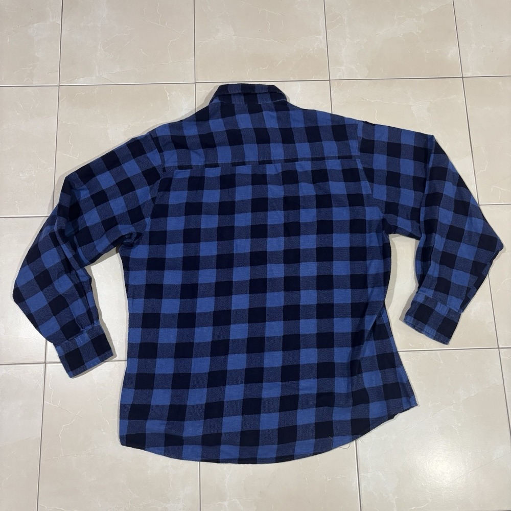 Vintage Mcgregor Flannel Button Shirt Blue Plaid Checkered Mens M Lumberjack - Picture 4 of 7